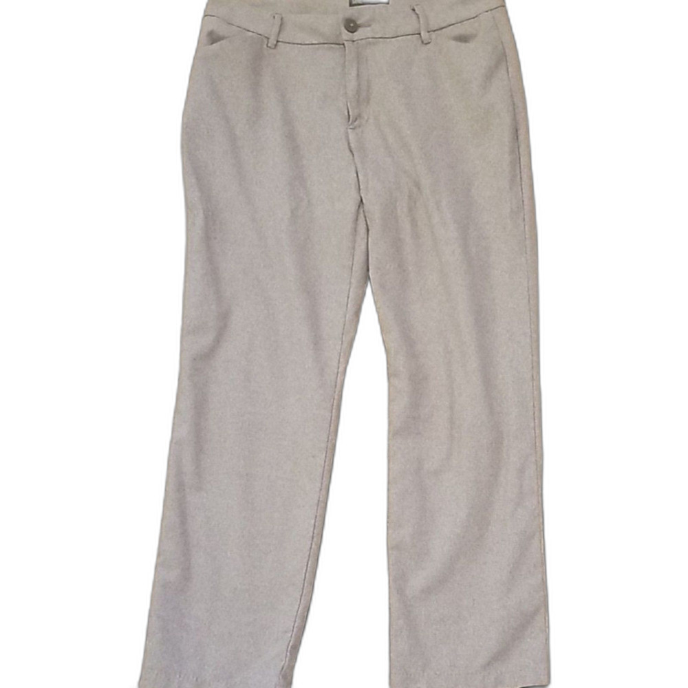 Lee 10P Petite Tan Cotton Stretch Pants Relaxed Fit Straight Leg Twill Solid